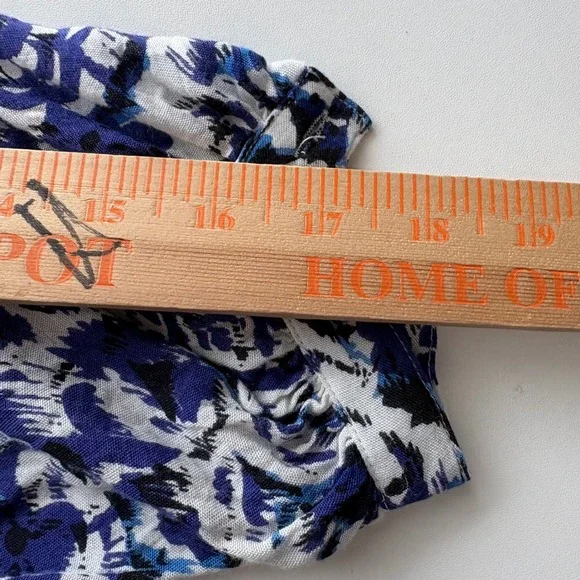 Raga Womens Blue White Floral Ikat Viscose Wrap Maxi Dress Size M 3/4 Sleeve - Picture 9 of 9